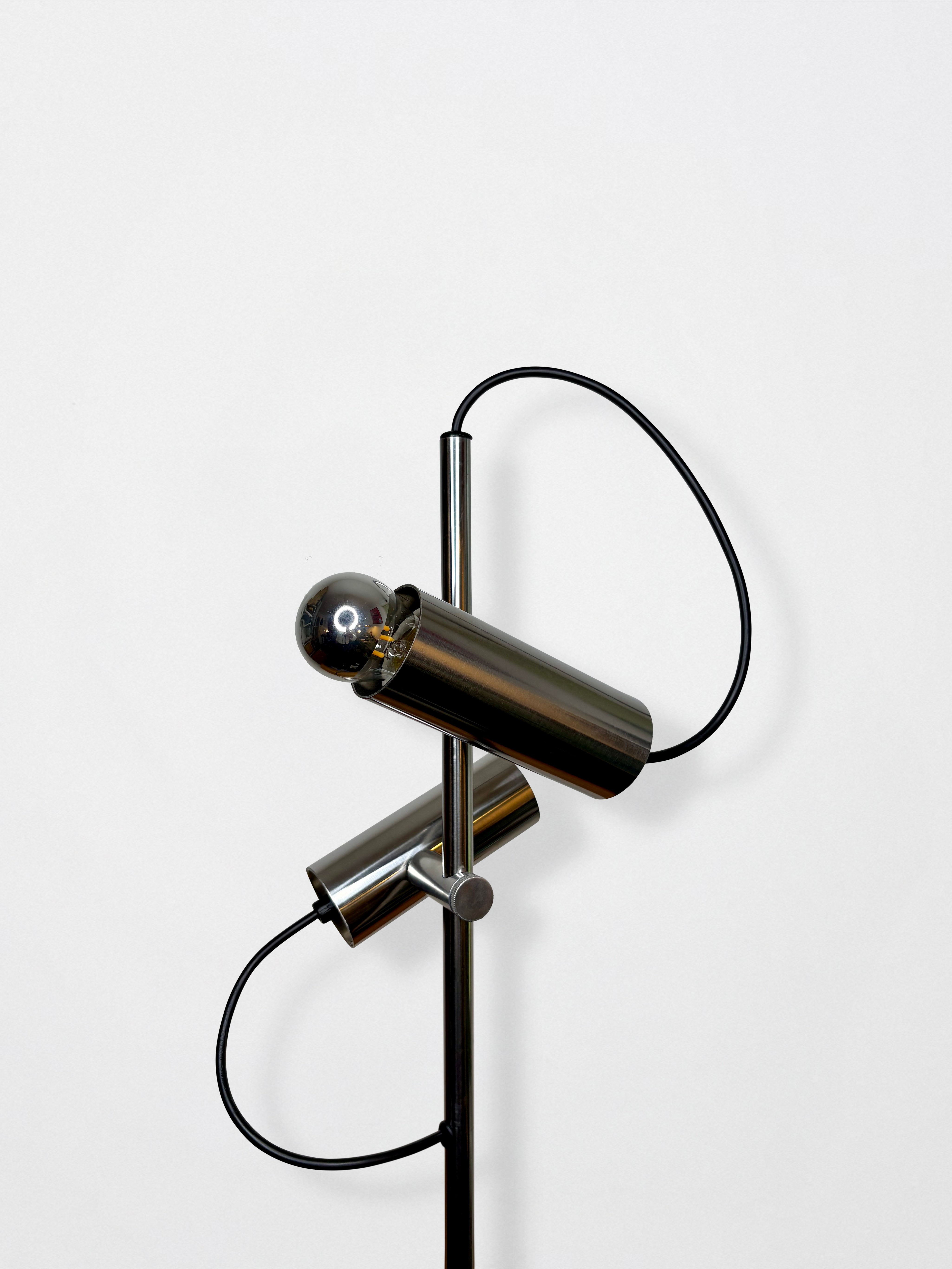 Lampadaire double chrome