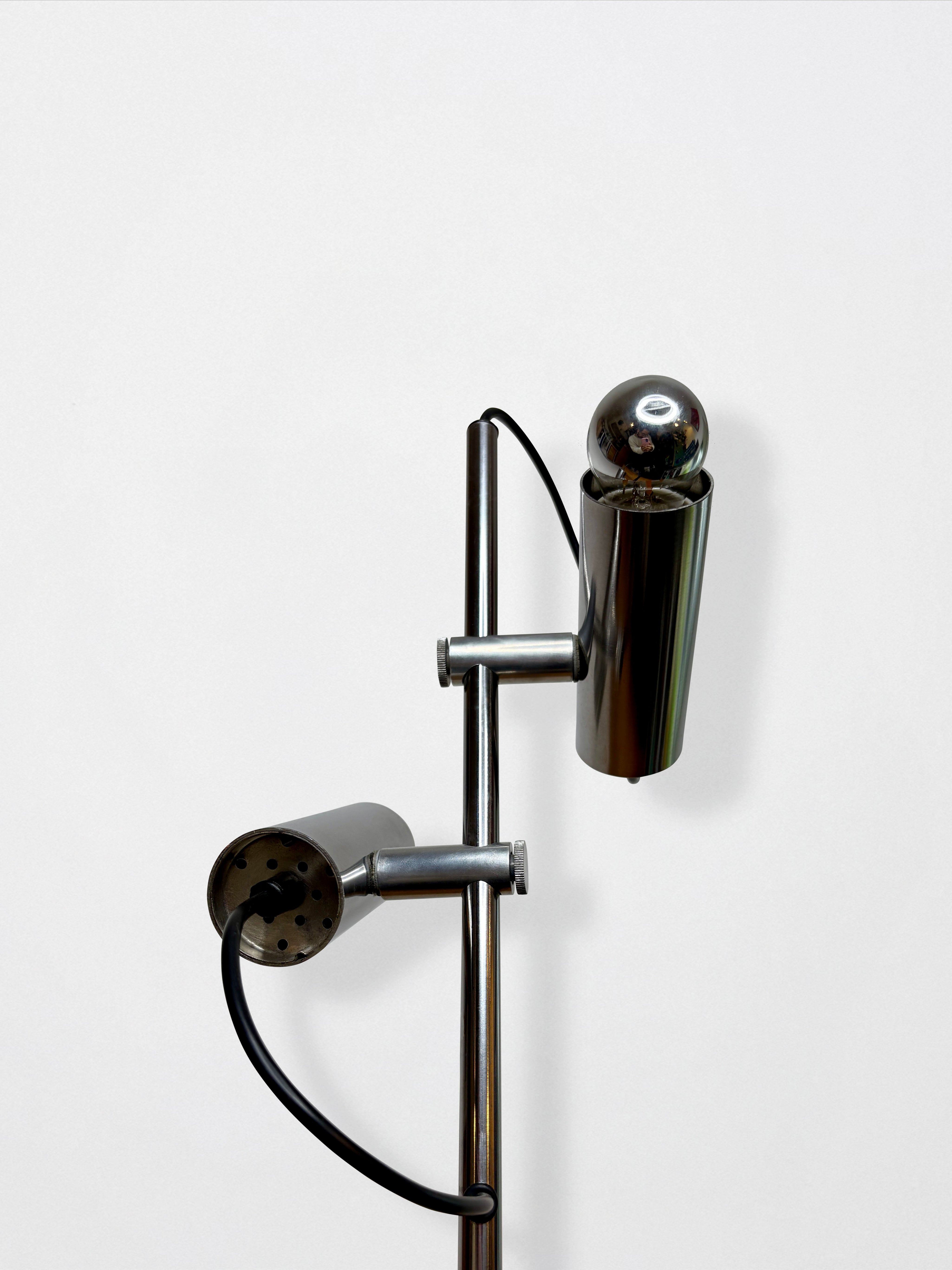 Lampadaire double chrome