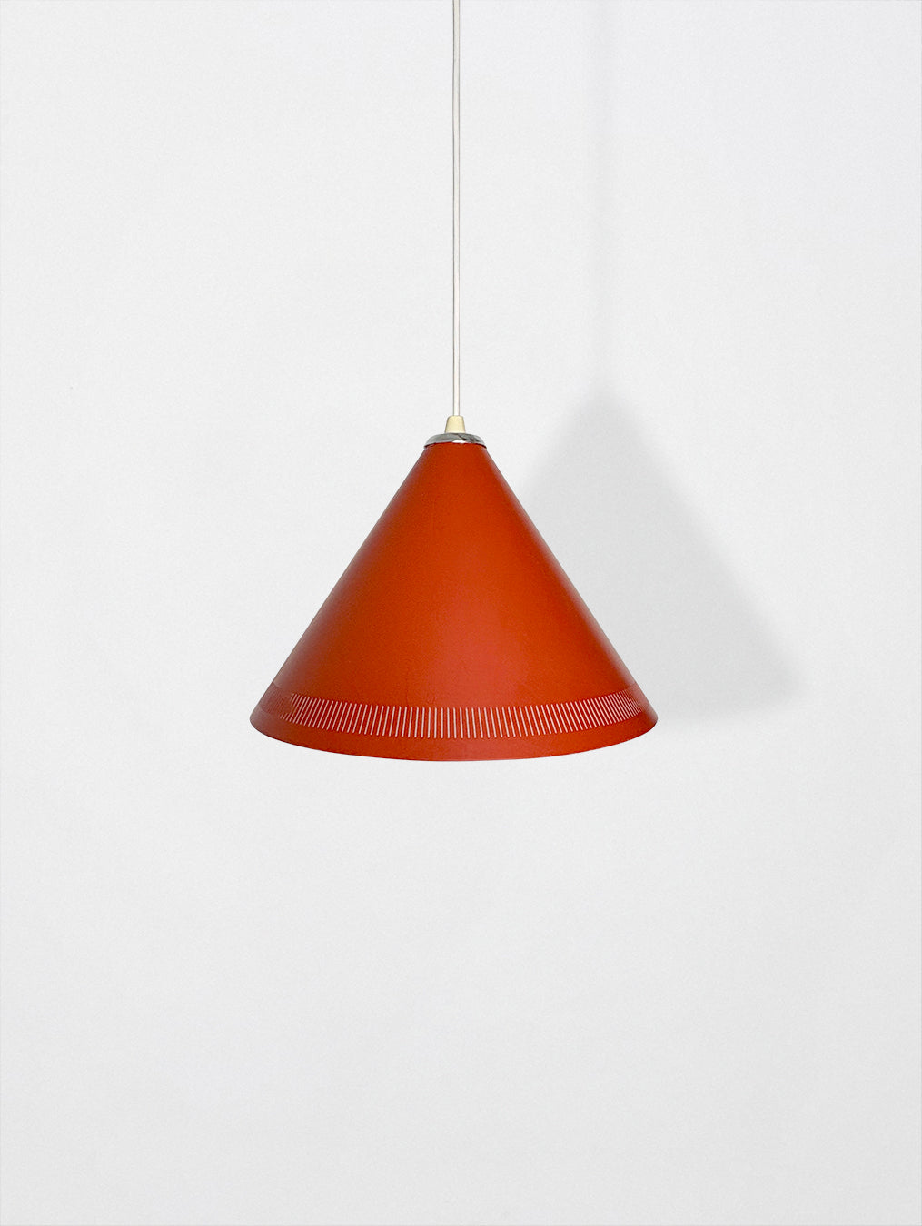 Red 1970s pendant light
