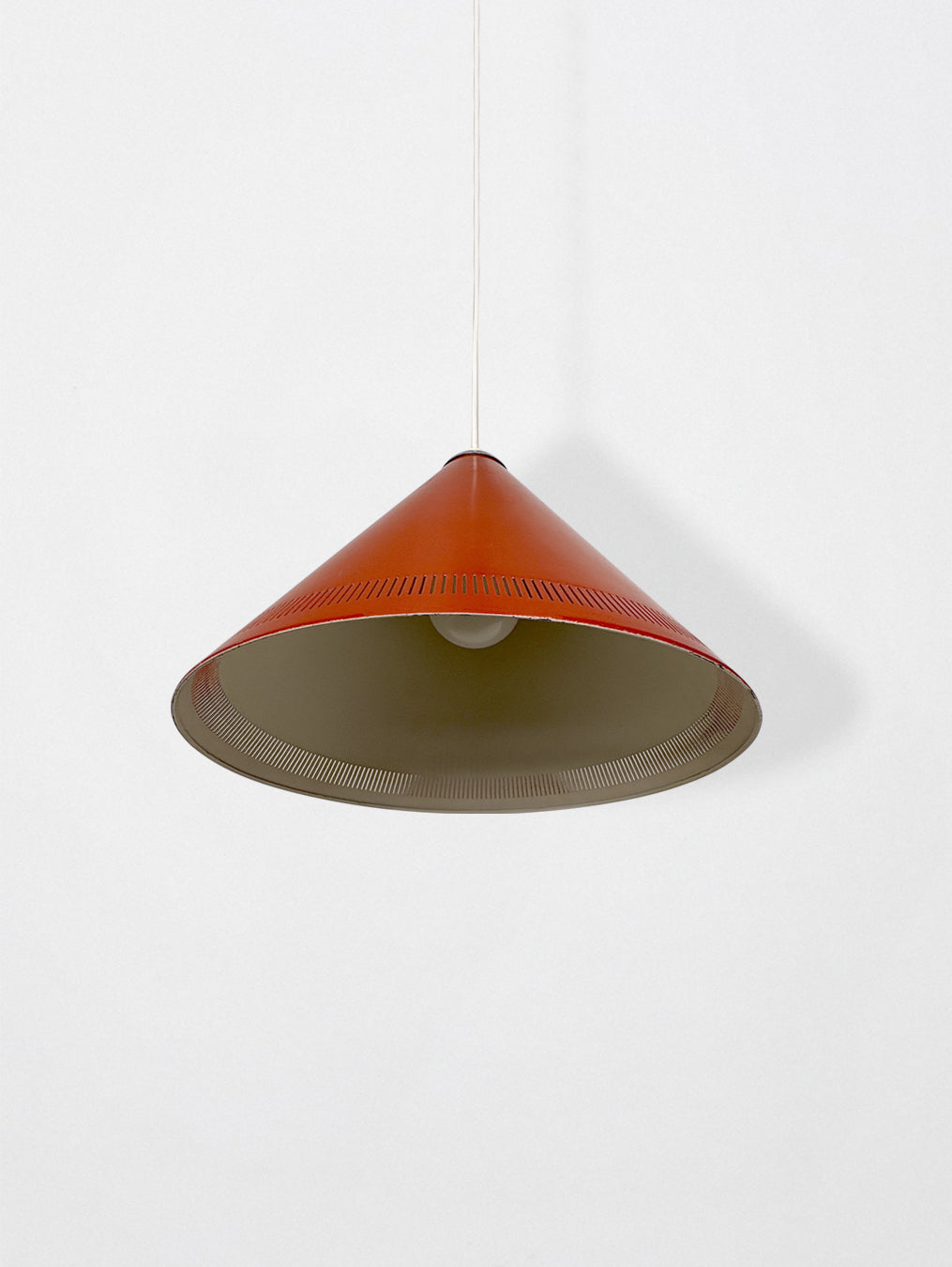 Red 1970s pendant light