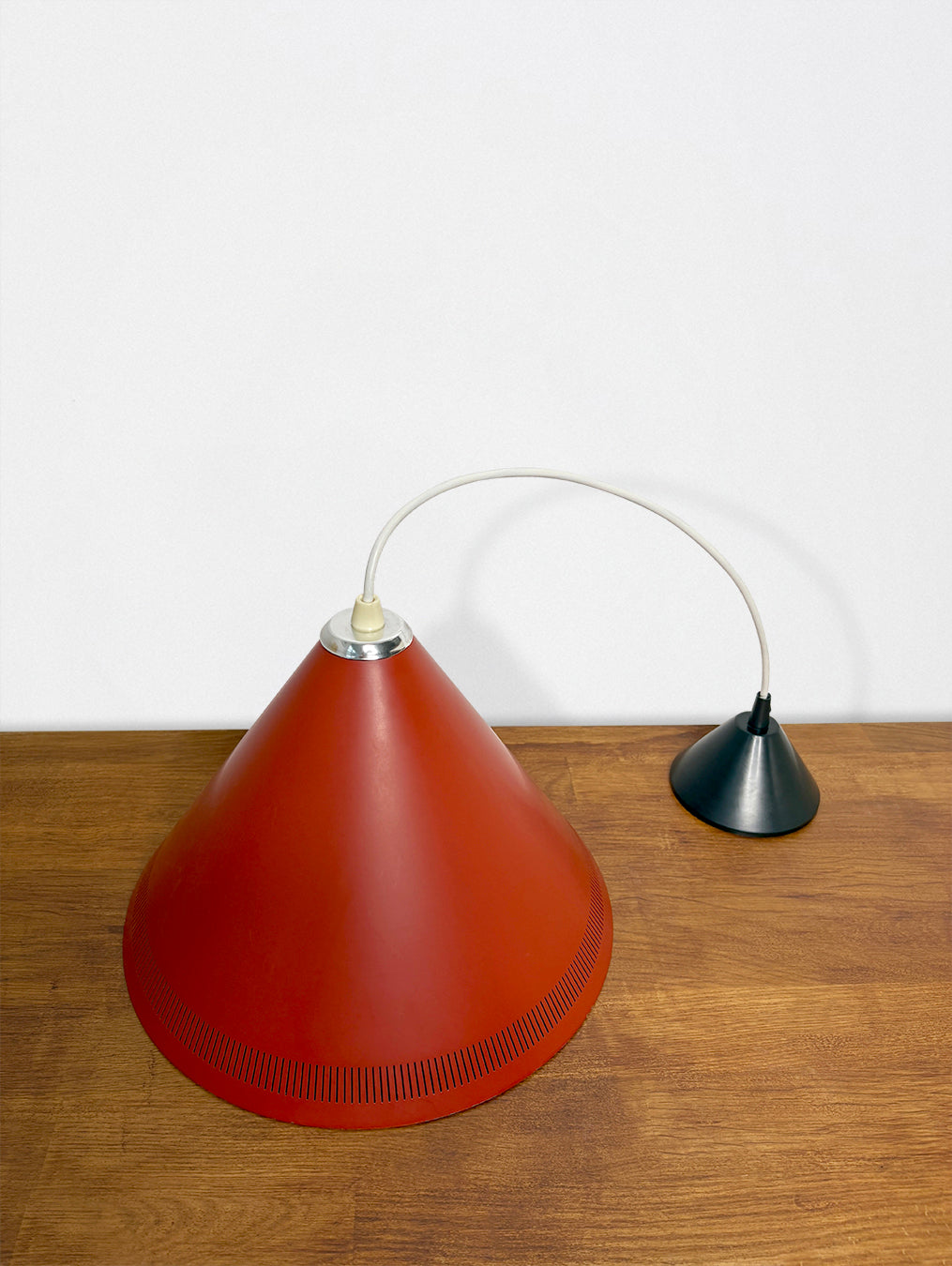 Red 1970s pendant light