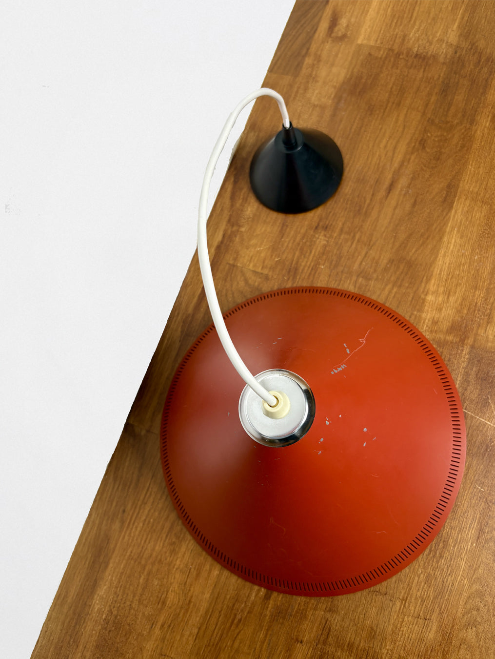 Red 1970s pendant light