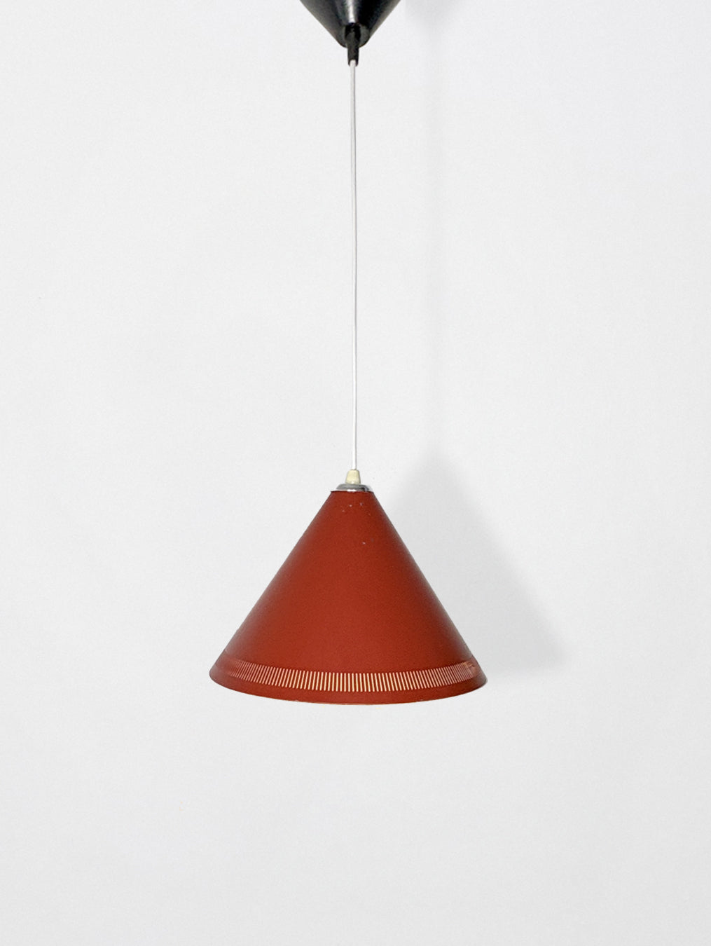 Red 1970s pendant light